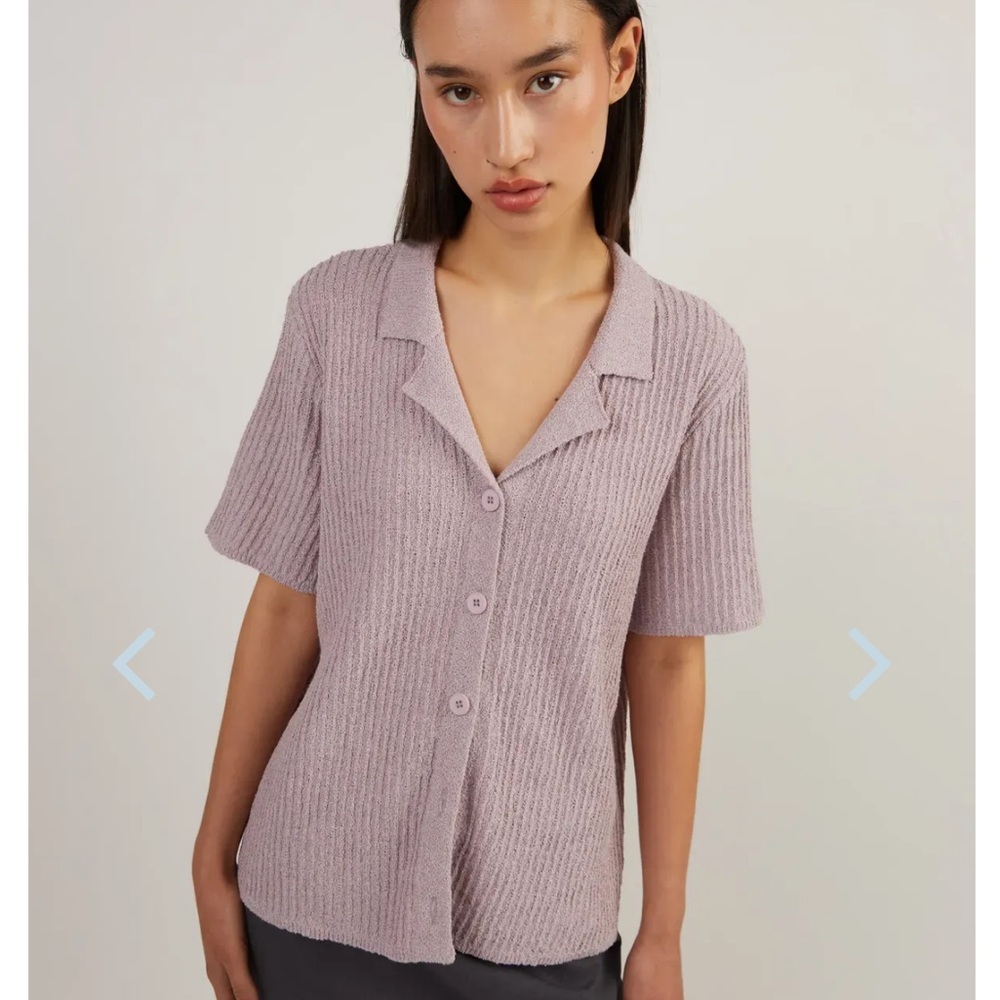 NWOT OAK + FORT SHORT SLEEVE BUTTON UP CARDIGAN